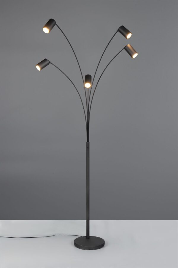 Φωτιστικό Δαπέδου Μαύρο Ματ Μεταλλικό MARLEY 5xGU10 Trio Lighting – 412400532