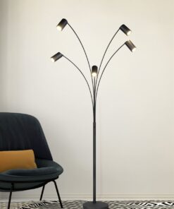 Φωτιστικό Δαπέδου Μαύρο Ματ Μεταλλικό MARLEY 5xGU10 Trio Lighting – 412400532