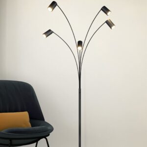 Φωτιστικό Δαπέδου Μαύρο Ματ Μεταλλικό MARLEY 5xGU10 Trio Lighting – 412400532
