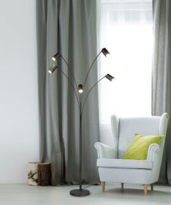 Φωτιστικό Δαπέδου Μαύρο Ματ Μεταλλικό MARLEY 5xGU10 Trio Lighting – 412400532