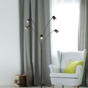 Φωτιστικό Δαπέδου Μαύρο Ματ Μεταλλικό MARLEY 5xGU10 Trio Lighting – 412400532