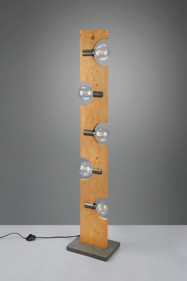 Φωτιστικό Δαπέδου Trio Lighting TAILOR  5x E27 Φυσικό Ξύλο   – 414300530