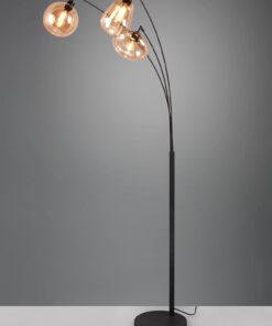 Φωτιστικό Δαπέδου Trio Lighting 3x E14 Μαύρο Ματ με Μελί Γυαλιά – 417000313