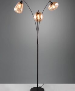 Φωτιστικό Δαπέδου Trio Lighting 3x E14 Μαύρο Ματ με Μελί Γυαλιά – 417000313