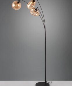 Φωτιστικό Δαπέδου Trio Lighting 3x E14 Μαύρο Ματ με Μελί Γυαλιά – 417000313