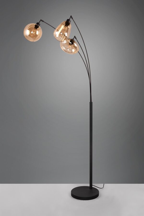 Φωτιστικό Δαπέδου Trio Lighting 3x E14 Μαύρο Ματ με Μελί Γυαλιά – 417000313