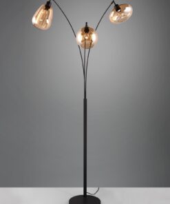 Φωτιστικό Δαπέδου Trio Lighting 3x E14 Μαύρο Ματ με Μελί Γυαλιά – 417000313