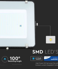 LED Προβολέας 200W V-TAC PRO Samsung Chip 100° 16500lm Μαύρος Αδιάβροχος IP65 Ψυχρό 6400K – 21419