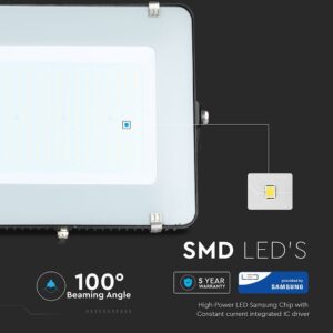 LED Προβολέας 200W V-TAC PRO Samsung Chip  100° 16500lm Μαύρος Αδιάβροχος IP65 Ψυχρό 6400K – 21419