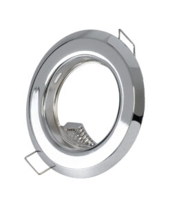 GloboStar® DELTA 77810 Χωνευτό Στρόγγυλο Σποτ Οροφής για Λάμπα MR16 με Βάση GU5.3 ή GU10 – IP20 – Μεταλλικό – Φ83 x Υ31mm – Χρώμιο Νίκελ – 5 Χρόνια Εγγύηση