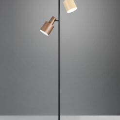 Φωτιστικό Δαπέδου Μαύρο Ματ με 2 Καφέ & Μπεζ Σποτ AGUDO 2x E27 Trio Lighting – 419400217