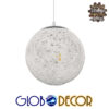 GloboStar® OCEANA 01355 Vintage Κρεμαστό Φωτιστικό Οροφής Μονόφωτο 1 x E27 Λευκό Ξύλινο Ψάθινο Rattan Φ20 x Υ20cm
