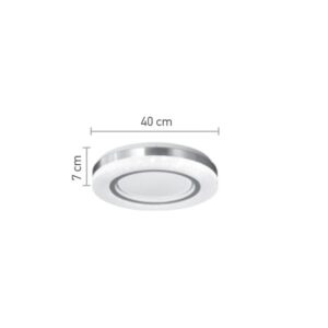 Πλαφονιέρα οροφής LED 54W 3CCT (by tuya) από λευκό και ασημί ακρυλικό D:40cm (42016-B)