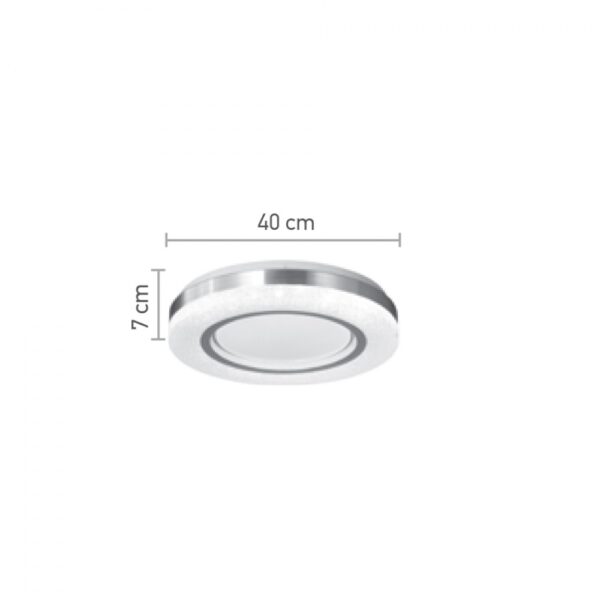 Πλαφονιέρα οροφής LED 54W 3CCT (by tuya) από λευκό και ασημί ακρυλικό D:40cm (42016-B)