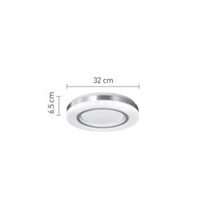 InLight Πλαφονιέρα οροφής LED 36W 3CCT από λευκό και ασημί ακρυλικό D:32cm (42016-C)