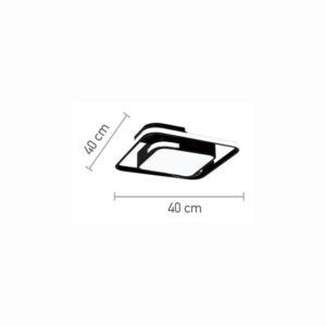 InLight Πλαφονιέρα οροφής LED 60W 3000K από μέταλλο σε μαύρη απόχρωση και ακρυλικό D:40cm (42019)