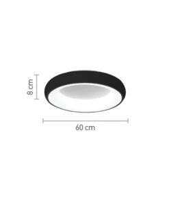Πλαφονιέρα οροφής LED 110W 3CCT (by tuya) από μαύρο και λευκό ακρυλικό D:60W (42020-Α-Black)