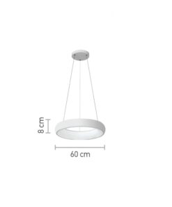 InLight Κρεμαστό φωτιστικό LED 110W 3CCT από λευκό ακρυλικό D:60cm (42023-A-White)