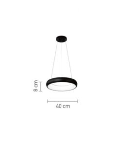 InLight Κρεμαστό φωτιστικό LED 54W 3CCT από μαύρο και λευκό ακρυλικό D:40cm (42023-B-Black)