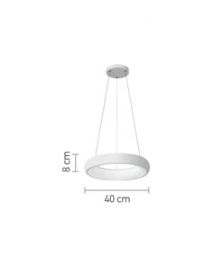InLight Κρεμαστό φωτιστικό led 54W 3CCT από λευκό ακρυλικό D:40cm (42023-B-White)