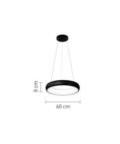 InLight Κρεμαστό φωτιστικό LED 110W 3CCT από μαύρο και λευκό ακρυλικό D:60cm (42023-Α-Black)