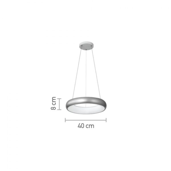 InLight Κρεμαστό φωτιστικό LED 54W 3CCT από χρυσαφί και λευκό ακρυλικό D:40cm (42024-B-Golden)