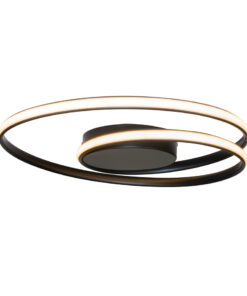InLight Πλαφονιέρα οροφής LED 36W 3000K από αλουμίνιο σε μαύρη απόχρωση D:45cm (42027-BL)