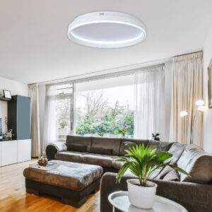 InLight Πλαφονιέρα οροφής LED 65W 3CCT από λευκό μέταλλο και ακρυλικό D:50cm (42032-White)
