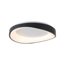 InLight Πλαφονιέρα οροφής LED 72W 3CCT (by tuya) από μαύρο μέταλλο και λευκό ακρυλικό D:45cm (42033-Black)
