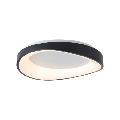 InLight Πλαφονιέρα οροφής LED 72W 3CCT (by tuya) από μαύρο μέταλλο και λευκό ακρυλικό D:45cm (42033-Black)