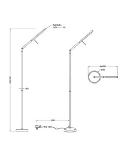 Φωτιστικό Δαπέδου Trio Lighting LED 6W Νίκελ Ματ Μεταλλικό Dimmable 560lm 3000K 420490107