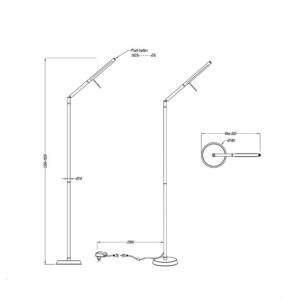 Φωτιστικό Δαπέδου Trio Lighting LED 6W  Νίκελ Ματ Μεταλλικό Dimmable 560lm 3000K  420490107