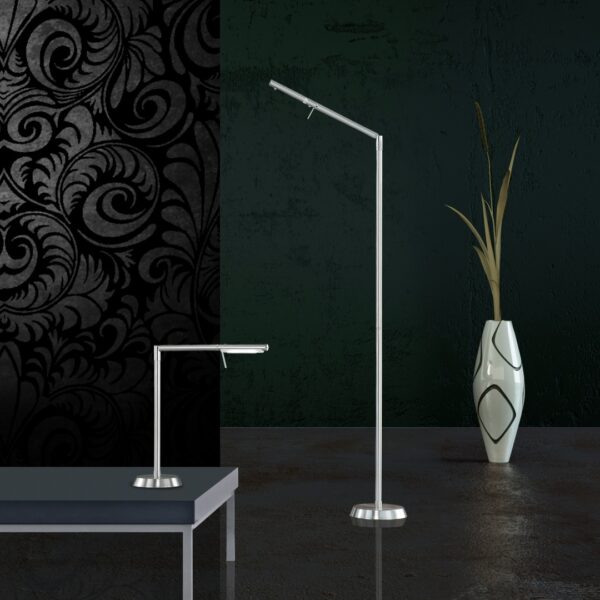 Φωτιστικό Δαπέδου Trio Lighting LED 6W  Νίκελ Ματ Μεταλλικό Dimmable 560lm 3000K  420490107