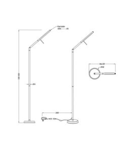 Φωτιστικό Δαπέδου Trio Lighting LED 6W Μαύρο Ματ Μεταλλικό Dimmable 560lm 3000K 420490132