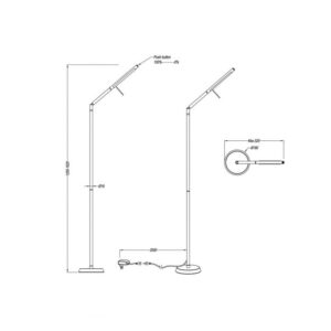 Φωτιστικό Δαπέδου Trio Lighting LED 6W  Μαύρο Ματ Μεταλλικό Dimmable 560lm 3000K  420490132