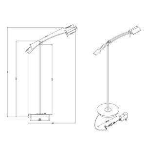 Φωτιστικό Δαπέδου Trio Lighting LED 12W  Νίκελ Ματ Μεταλλικό Dimmable 1100lm 3000K  420810107