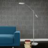 Φωτιστικό Δαπέδου Trio Lighting LED 12W  Νίκελ Ματ Μεταλλικό Dimmable 1100lm 3000K  420810107