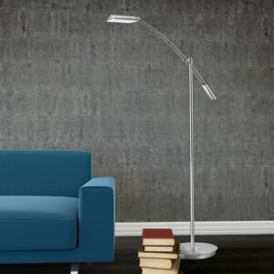 Φωτιστικό Δαπέδου Trio Lighting LED 12W  Νίκελ Ματ Μεταλλικό Dimmable 1100lm 3000K  420810107