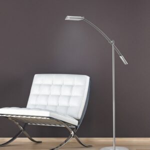 Φωτιστικό Δαπέδου Trio Lighting LED 12W  Νίκελ Ματ Μεταλλικό Dimmable 1100lm 3000K  420810107
