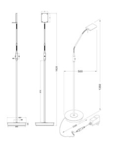 Φωτιστικό Δαπέδου Trio Lighting LED 12W Νίκελ Ματ Μεταλλικό Dimmable 1100lm 3000K 420910107
