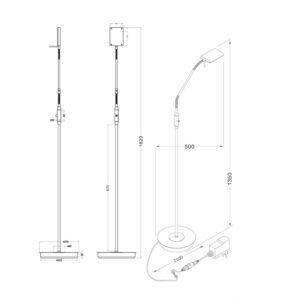 Φωτιστικό Δαπέδου Trio Lighting LED 12W  Νίκελ Ματ Μεταλλικό Dimmable 1100lm 3000K  420910107