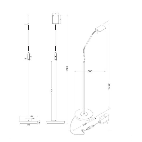 Φωτιστικό Δαπέδου Trio Lighting LED 12W  Ορείχαλκος Ματ Μεταλλικό Dimmable 1100lm 3000K  420910108