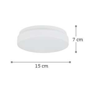 InLight Πλαφονιέρα οροφής από λευκό μέταλλο και λευκή οπαλίνα 1XE27 D:15cm (42096-Γ)