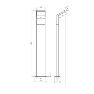 Κολωνάκι Trio Lighting LED 9W  Ανθρακί Αλουμίνιο 900lm 3000K IP54 421160142