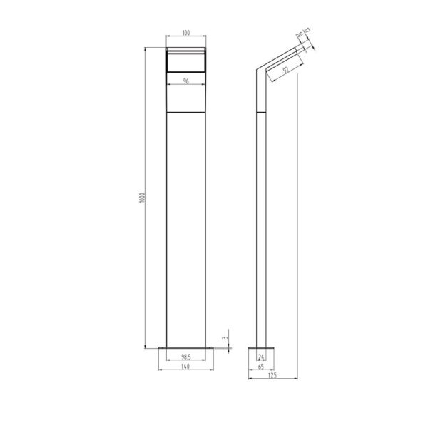 Κολωνάκι Trio Lighting LED 9W  Ανθρακί Αλουμίνιο 900lm 3000K IP54 421160142