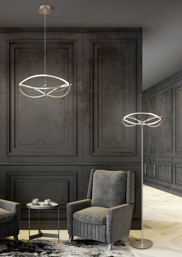 Φωτιστικό Δαπέδου Trio Lighting LED 31W  Ορείχαλκος Ματ Μεταλλικό Dimmable 3700lm 3000K  421210108