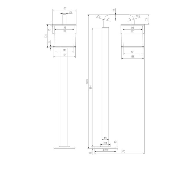 Κολωνάκι Trio Lighting LED 5W E27 Ανθρακί Αλουμίνιο 400lm 3000K IP54 421560142