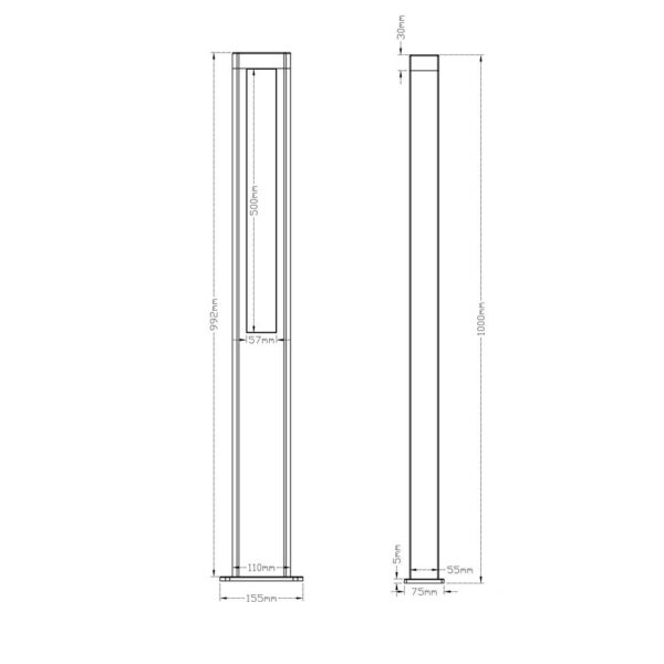 Κολωνάκι Trio Lighting LED 5,5W  Ανθρακί Αλουμίνιο 600lm 3000K IP54 421660242