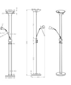 Φωτιστικό Δαπέδου Trio Lighting LED 4,5W Νίκελ Ματ Μεταλλικό Dimmable 450lm 3000K 421910207