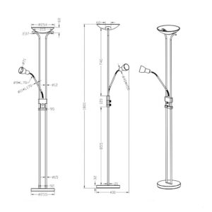 Φωτιστικό Δαπέδου Trio Lighting LED 4,5W  Νίκελ Ματ Μεταλλικό Dimmable 450lm 3000K  421910207